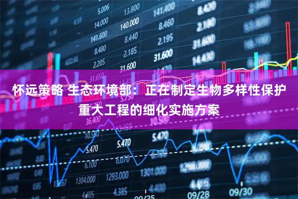 怀远策略 生态环境部：正在制定生物多样性保护重大工程的细化实施方案